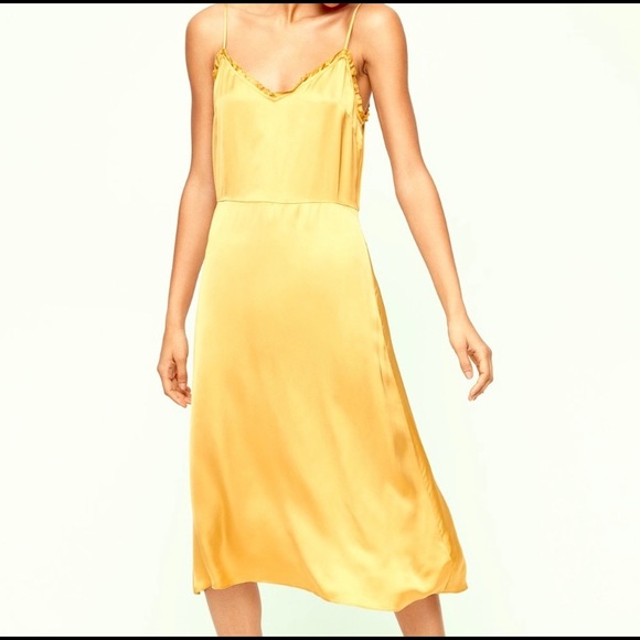 Aritzia Dresses | Aritzia Wilfred Yellow Millie Slip Dress | Poshmark